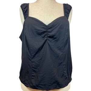 Torrid‎ Black Smocked Back Sweetheart Neck Romantic Top Women's Plus Size 2X Y2K